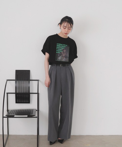 LIAN(リアン)の「フラワーフォトロゴTシャツ(Tシャツ/カットソー・レディース・ブラック/ホワイト系2/ホワイト系1・FREE)」の22枚目の写真