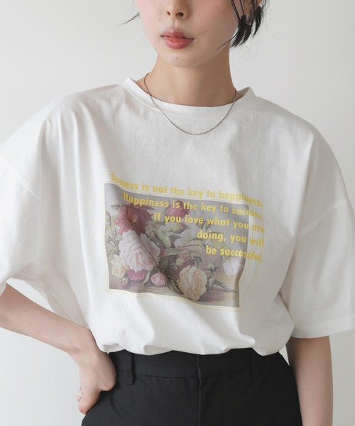 LIAN(リアン)の「フラワーフォトロゴTシャツ(Tシャツ/カットソー・レディース・ブラック/ホワイト系2/ホワイト系1・FREE)」の18枚目の写真