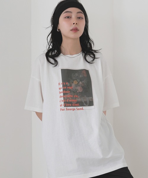 LIAN(リアン)の「フラワーフォトロゴTシャツ(Tシャツ/カットソー・レディース・ブラック/ホワイト系2/ホワイト系1・FREE)」の8枚目の写真