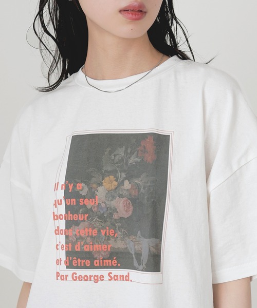 LIAN(リアン)の「フラワーフォトロゴTシャツ(Tシャツ/カットソー・レディース・ブラック/ホワイト系2/ホワイト系1・FREE)」の10枚目の写真