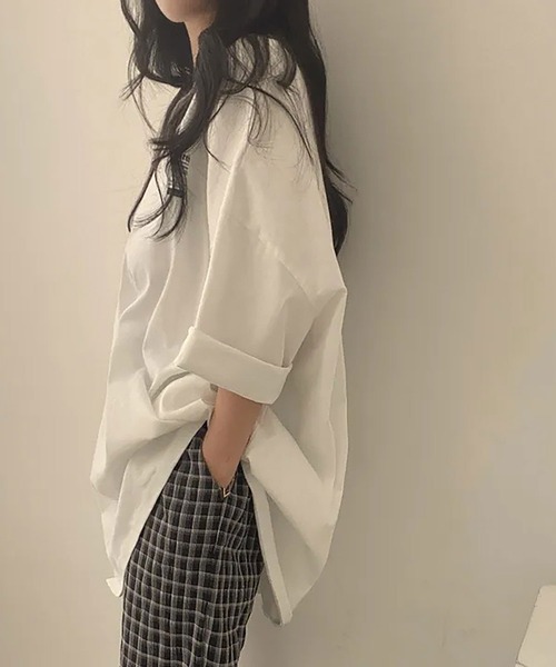 NinaetLina（ニナエリナ）の「MotivationロゴプリントオーバーサイズＴシャツ（Tシャツ/カットソー・レディース・ブルー/アイボリー/ホワイト・FREE）」の8枚目の写真