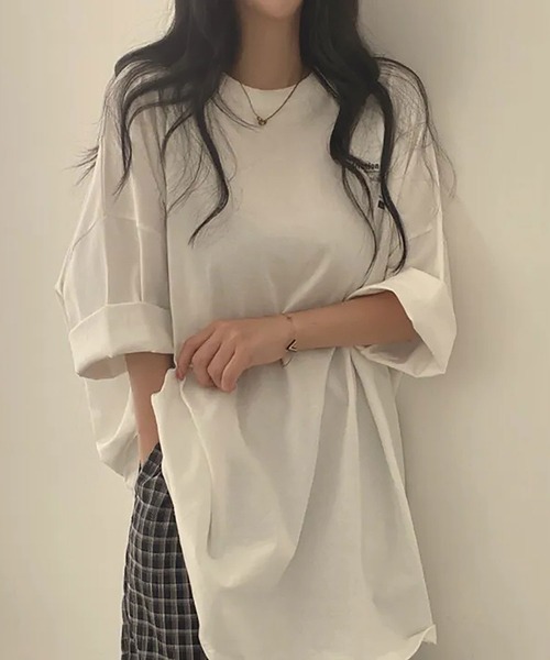 NinaetLina（ニナエリナ）の「MotivationロゴプリントオーバーサイズＴシャツ（Tシャツ/カットソー・レディース・ブルー/アイボリー/ホワイト・FREE）」の9枚目の写真