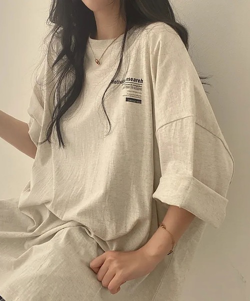 NinaetLina（ニナエリナ）の「MotivationロゴプリントオーバーサイズＴシャツ（Tシャツ/カットソー・レディース・ブルー/アイボリー/ホワイト・FREE）」の15枚目の写真