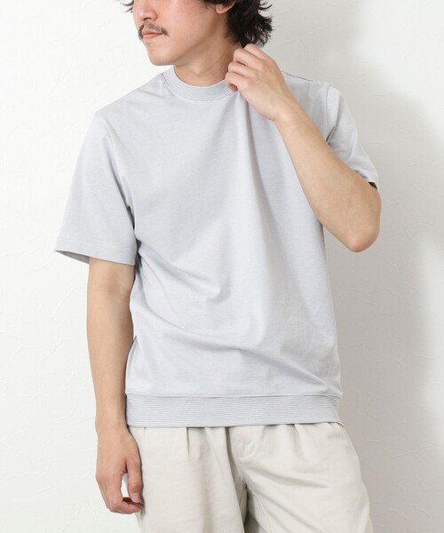 NOLLEY’S(ノーリーズ)の「《ビジカジ対応》セミシルケットスムース ボーダードレスTシャツ 25SS(Tシャツ/カットソー・メンズ・ホワイト系その他/ブラック系その他/ブラック・S/M/L/XL)」の5枚目の写真