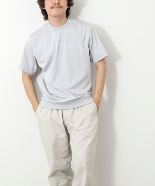 NOLLEY’S(ノーリーズ)の「《ビジカジ対応》セミシルケットスムース ボーダードレスTシャツ 25SS(Tシャツ/カットソー・メンズ・ホワイト系その他/ブラック系その他/ブラック・S/M/L/XL)」の6枚目の写真