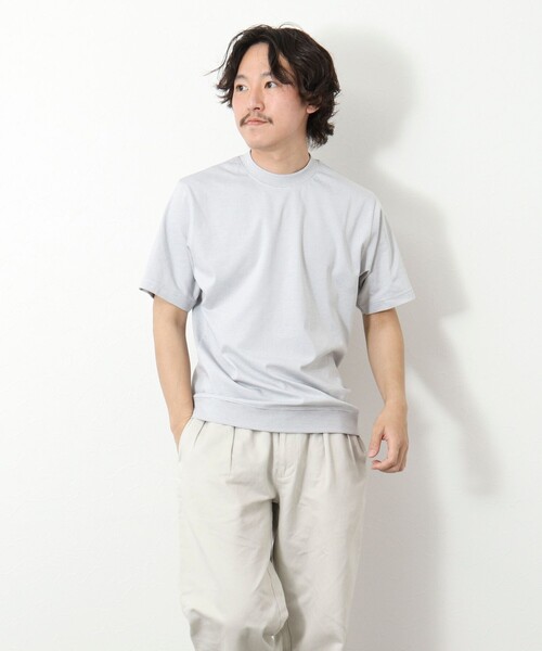 NOLLEY’S(ノーリーズ)の「《ビジカジ対応》セミシルケットスムース ボーダードレスTシャツ 25SS(Tシャツ/カットソー・メンズ・ホワイト系その他/ブラック系その他/ブラック・S/M/L/XL)」の9枚目の写真
