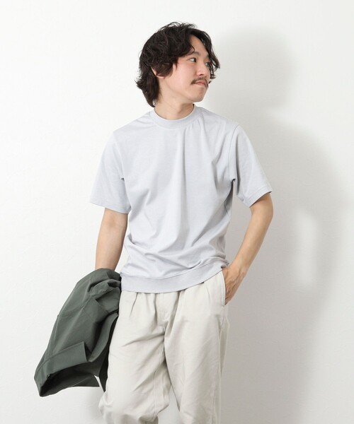 NOLLEY’S(ノーリーズ)の「《ビジカジ対応》セミシルケットスムース ボーダードレスTシャツ 25SS(Tシャツ/カットソー・メンズ・ホワイト系その他/ブラック系その他/ブラック・S/M/L/XL)」の13枚目の写真