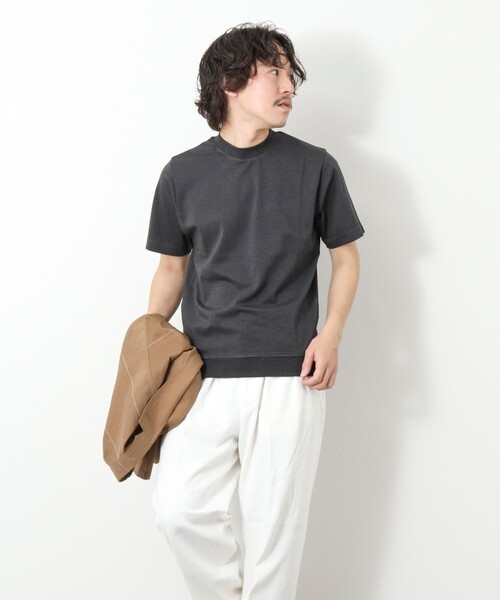 ☆25SS☆カシミア ブレンド ルーズフィット Tシャツ/RECTO☆ セール】《ビジカジ対応》セミシルケットスムース ボーダー