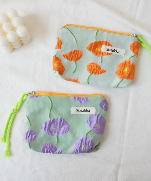 花柄ポーチ Pochi Pouch/【3サイズ展開】花柄 キルティング マルチ ポーチ