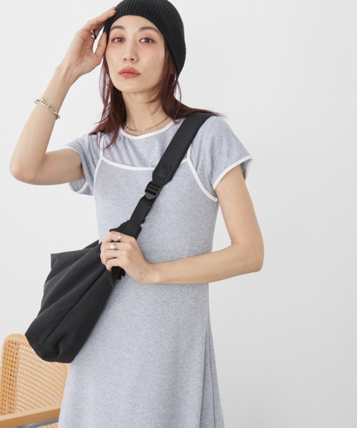 Auntie Rosa Holiday(アンティローザホリデー)の「カットパイピングレイヤードワンピース(ワンピース・レディース・グレー/チャコールグレー・FREE)」の22枚目の写真