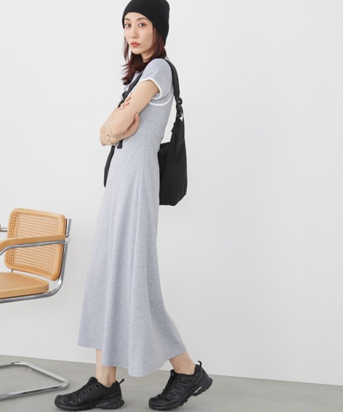 Auntie Rosa Holiday(アンティローザホリデー)の「カットパイピングレイヤードワンピース(ワンピース・レディース・グレー/チャコールグレー・FREE)」の17枚目の写真