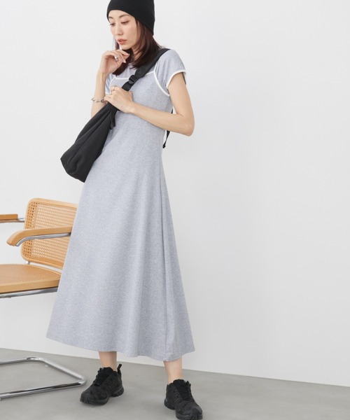 Auntie Rosa Holiday(アンティローザホリデー)の「カットパイピングレイヤードワンピース(ワンピース・レディース・グレー/チャコールグレー・FREE)」の18枚目の写真
