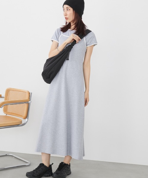 Auntie Rosa Holiday(アンティローザホリデー)の「カットパイピングレイヤードワンピース(ワンピース・レディース・グレー/チャコールグレー・FREE)」の19枚目の写真