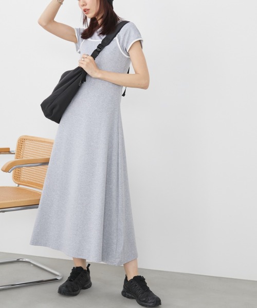 Auntie Rosa Holiday(アンティローザホリデー)の「カットパイピングレイヤードワンピース(ワンピース・レディース・グレー/チャコールグレー・FREE)」の16枚目の写真