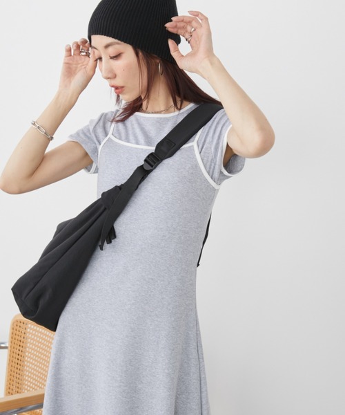 Auntie Rosa Holiday(アンティローザホリデー)の「カットパイピングレイヤードワンピース(ワンピース・レディース・グレー/チャコールグレー・FREE)」の20枚目の写真