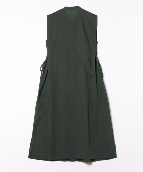 PREFERIR（プレフェリール）の「バンドカラー シャツ サイドリボン レイヤード ワンピース(M,L)ツーサイズ（シャツワンピース・レディース・ブラック/ブラウン/グリーン・MEDIUM/LARGE）」の4枚目の写真