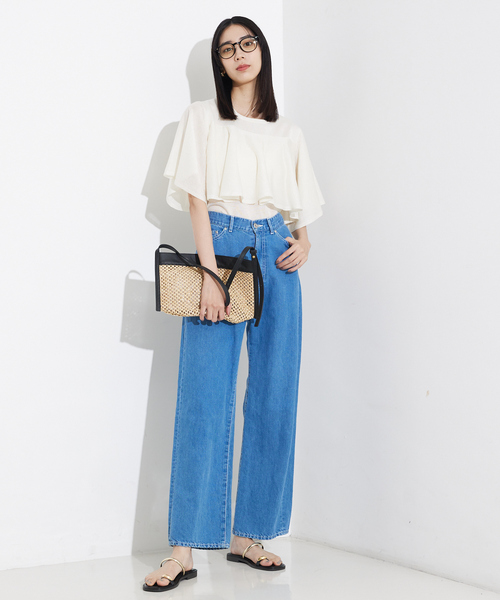 qualite（カリテ）の「【新色追加！】シャイニーフレアニット/オフィスカジュアル/夏服/サマーニット/シアー（ニット/セーター・レディース・ゴールド/オフホワイト/グレー/ライトベージュ/セージグリーン・フリー）」の14枚目の写真