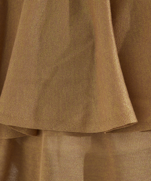 qualite（カリテ）の「【新色追加！】シャイニーフレアニット/オフィスカジュアル/夏服/サマーニット/シアー（ニット/セーター・レディース・ゴールド/オフホワイト/グレー/ライトベージュ/セージグリーン・フリー）」の22枚目の写真