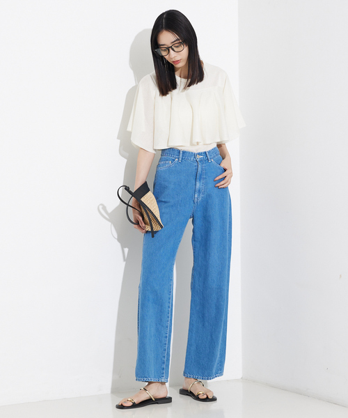 qualite（カリテ）の「【新色追加！】シャイニーフレアニット/オフィスカジュアル/夏服/サマーニット/シアー（ニット/セーター・レディース・ゴールド/オフホワイト/グレー/ライトベージュ/セージグリーン・フリー）」の20枚目の写真