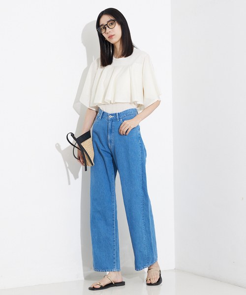 qualite（カリテ）の「【新色追加！】シャイニーフレアニット/オフィスカジュアル/夏服/サマーニット/シアー（ニット/セーター・レディース・ゴールド/オフホワイト/グレー/ライトベージュ/セージグリーン・フリー）」の19枚目の写真