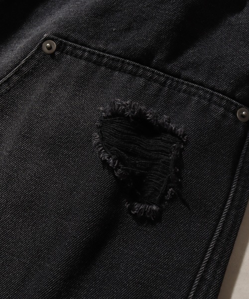 THE MARX RE CREATION(ザマルクスリクリエーション)の「【PLES MAKERS/プリーズメーカーズ】DOUBLE KNEE DAMAGE HALF PANTS / ダブルニー ダメージデニム ハーフパンツ(デニムパンツ・メンズ・ブラウン/ブルー/ブラック・L/M)」の9枚目の写真