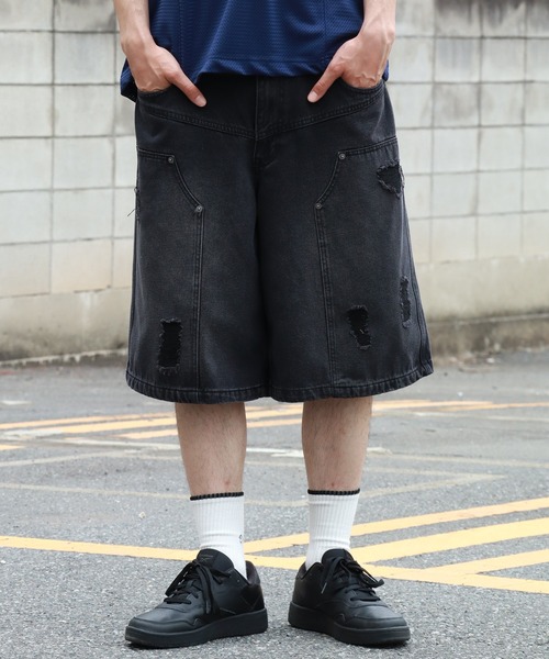 再構築デニムハーフパンツ genzai Chain Baggy Denim Half Pants – YZ