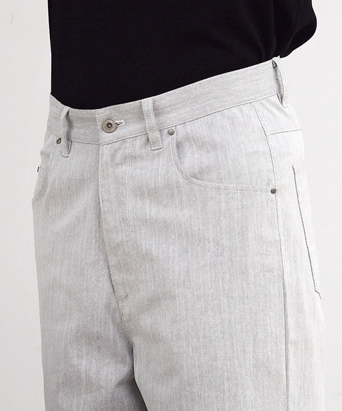 RATTLE TRAP（ラトルトラップ）の「ストレッチスラブデニムルーズストレートパンツ（デニムパンツ・メンズ・ブラック/オフホワイト・M/L）」の8枚目の写真