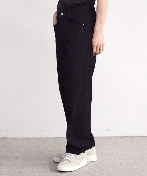 RATTLE TRAP（ラトルトラップ）の「ストレッチスラブデニムルーズストレートパンツ（デニムパンツ・メンズ・ブラック/オフホワイト・M/L）」の11枚目の写真