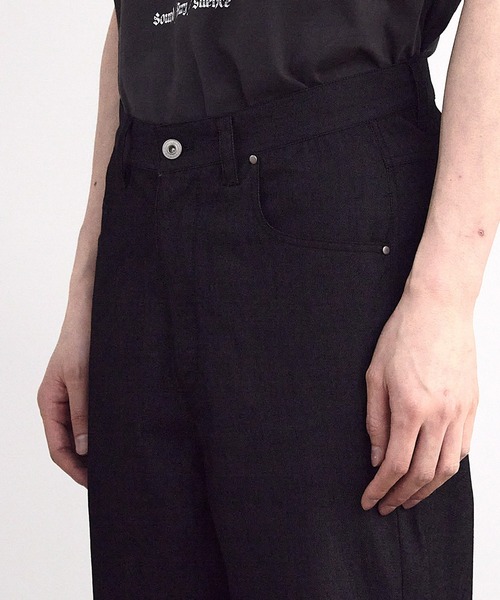 RATTLE TRAP（ラトルトラップ）の「ストレッチスラブデニムルーズストレートパンツ（デニムパンツ・メンズ・ブラック/オフホワイト・M/L）」の15枚目の写真