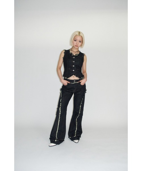 FRINGE LINE FLARE デニム LAGUA GEM | FRINGE LINE FLARE デニム (フレア ) |SHEL'TTER