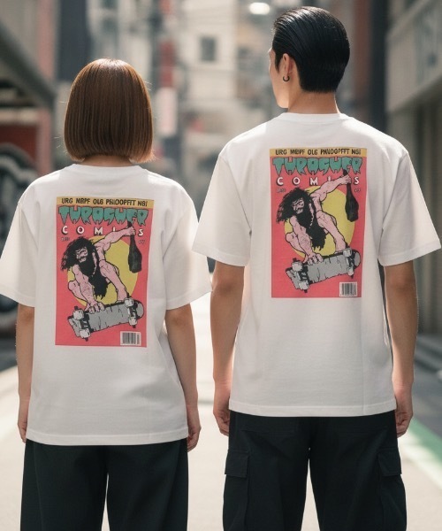 THRASHER（スラッシャー）の「COMICS S/S T-SHIRTS THRASHER スラッシャーブランドロゴバックプリントコミックTシャツ（Tシャツ/カットソー・メンズ・ブラック/ホワイト/サンドベージュ/セージグリーン・MEDIUM/LARGE/X-LARGE）」の2枚目の写真