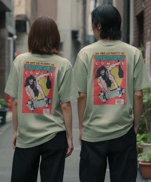 THRASHER（スラッシャー）の「COMICS S/S T-SHIRTS THRASHER スラッシャーブランドロゴバックプリントコミックTシャツ（Tシャツ/カットソー・メンズ・ブラック/ホワイト/サンドベージュ/セージグリーン・MEDIUM/LARGE/X-LARGE）」の4枚目の写真