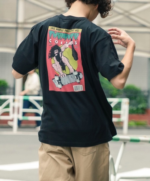COMICS S/S T-SHIRTS THRASHER スラッシャーブランドロゴバック