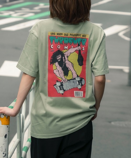 THRASHER（スラッシャー）の「COMICS S/S T-SHIRTS THRASHER スラッシャーブランドロゴバックプリントコミックTシャツ（Tシャツ/カットソー・メンズ・ブラック/ホワイト/サンドベージュ/セージグリーン・MEDIUM/LARGE/X-LARGE）」の6枚目の写真