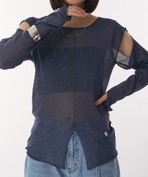 MUHET(~G[^)glitter sheer long t-shirt / VA[gbvX(̑gbvX)