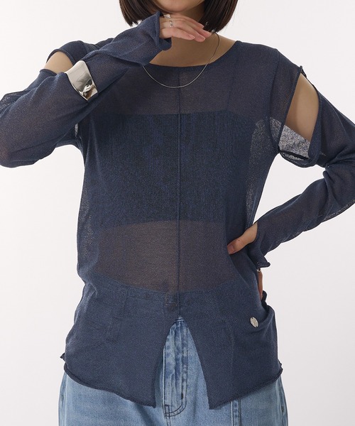♡THINGS THAT MATTET♡シアートップス シアーハイネックプルオーバー トップス レディース[品番