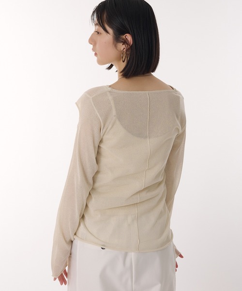 MUHET（ミュエータ）の「glitter sheer long t-shirt / ラメシアートップス（その他トップス・レディース・オフホワイト/チャコールグレー/ネイビー・FREE）」の10枚目の写真