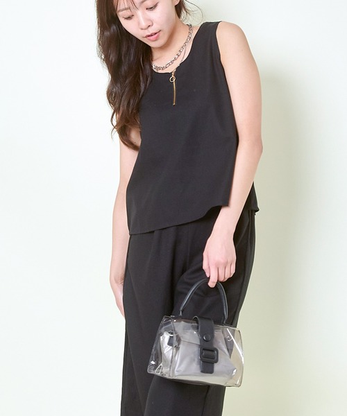 GORGE(ゴージ)の「《涼しげリラックス》レディース 上下2点セット ノースリーブトップス×ワイドパンツ セットアップ 春夏秋(サロペット/オーバーオール・レディース・ブラック/モカ/アイボリー・F)」の22枚目の写真