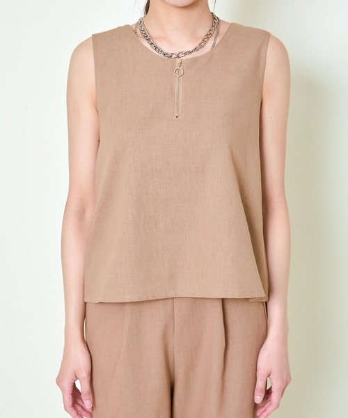 GORGE(ゴージ)の「《涼しげリラックス》レディース 上下2点セット ノースリーブトップス×ワイドパンツ セットアップ 春夏秋(サロペット/オーバーオール・レディース・ブラック/モカ/アイボリー・F)」の9枚目の写真