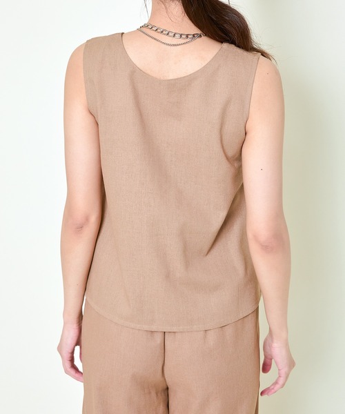 GORGE(ゴージ)の「《涼しげリラックス》レディース 上下2点セット ノースリーブトップス×ワイドパンツ セットアップ 春夏秋(サロペット/オーバーオール・レディース・ブラック/モカ/アイボリー・F)」の11枚目の写真