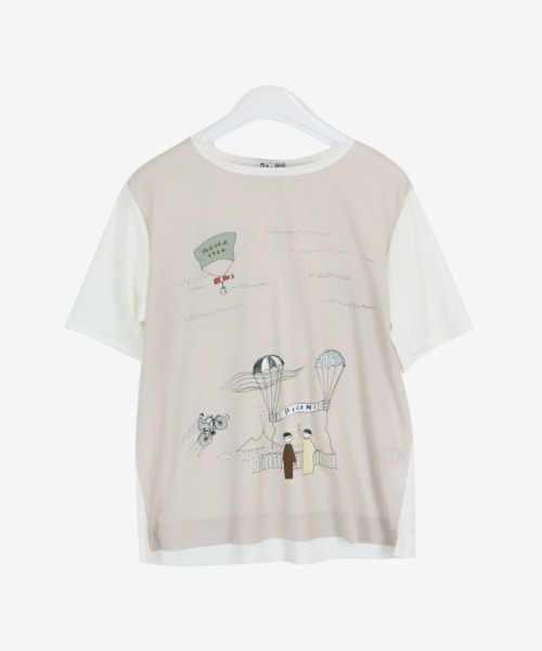 セール】異素材コンビ冷感プルオーバー（Tシャツ/カットソー
