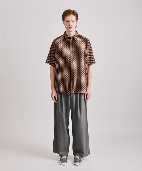 Saturdays NYC(サタデーズ ニューヨークシティ )の「Bruce Broken Stripe SS Shirt(シャツ/ブラウス・メンズ・ネイビー/レッド・L/M/S/XL)」の12枚目の写真