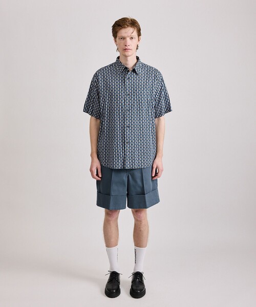 Saturdays NYC(サタデーズ ニューヨークシティ )の「Bruce Broken Stripe SS Shirt(シャツ/ブラウス・メンズ・ネイビー/レッド・L/M/S/XL)」の9枚目の写真