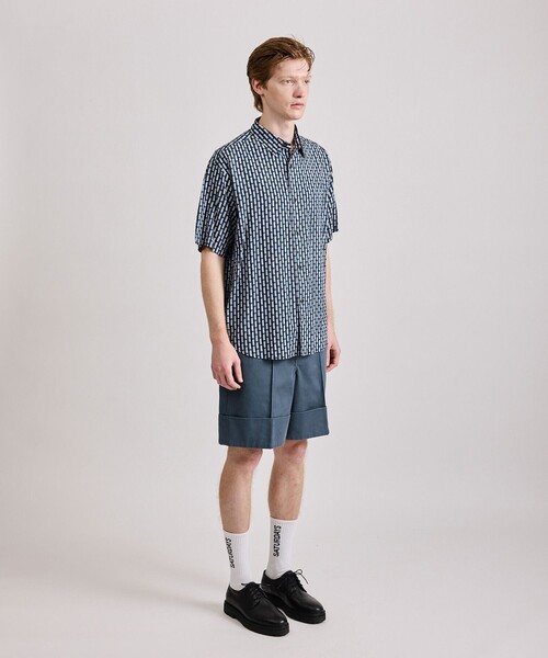 Saturdays NYC(サタデーズ ニューヨークシティ )の「Bruce Broken Stripe SS Shirt(シャツ/ブラウス・メンズ・ネイビー/レッド・L/M/S/XL)」の8枚目の写真