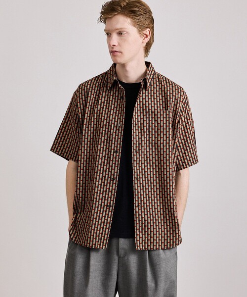 Saturdays NYC(サタデーズ ニューヨークシティ )の「Bruce Broken Stripe SS Shirt(シャツ/ブラウス・メンズ・ネイビー/レッド・L/M/S/XL)」の4枚目の写真