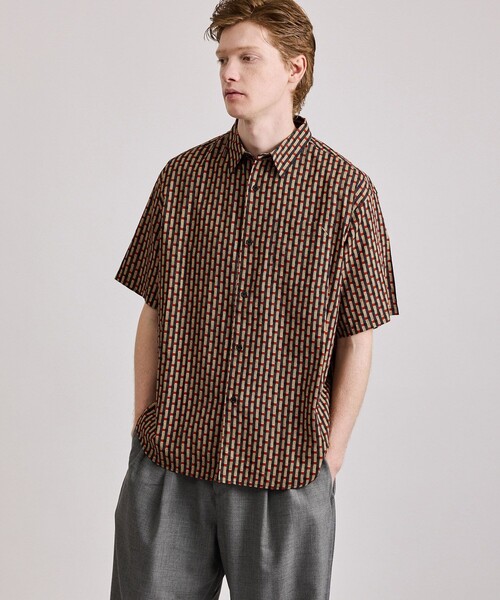 （美品）Saturdays NYC ウィンドプルオーバーシャツ　S セール】Bruce Broken Stripe SS Shirt（シャツ/ブラウス