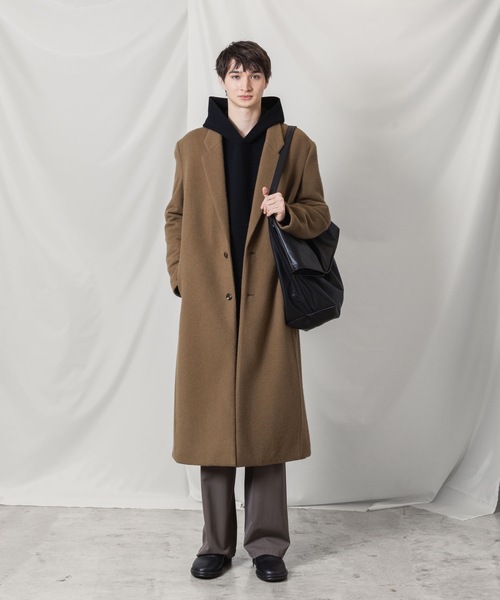 ATTACHMENT(アタッチメント)の「ウールシャギー パディング チェスターコート / WOOL SHAGGY PADDING CHESTER COAT(チェスターコート・メンズ・キャメル/ブラック・2/1/3)」の10枚目の写真