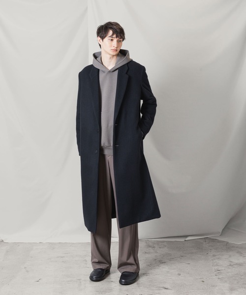 ATTACHMENT(アタッチメント)の「ウールシャギー パディング チェスターコート / WOOL SHAGGY PADDING CHESTER COAT(チェスターコート・メンズ・キャメル/ブラック・2/1/3)」の3枚目の写真