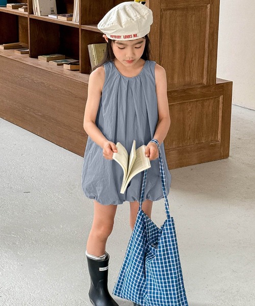 aimoha（アイモハ）の「【aimoha-KIDS-】ギャザー入りバルーンロンパース (SS)（つなぎ/オールインワン・キッズ・ライトブルー/ネイビー・90/100/110/120/80/130）」の5枚目の写真
