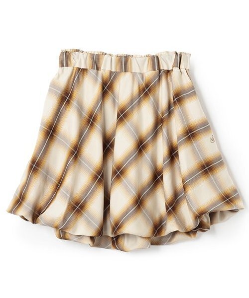 pom ponette junior(ポンポネットジュニア)の「【AMI】チェックバルーンスカート×インナーパンツセット(スカート・キッズ・ベージュ/ダークブラウン・M:150cm/L:160cm)」の1枚目の写真
